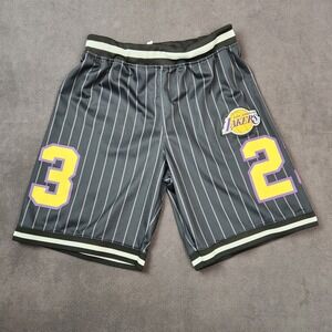 Los Angeles Lakers Shorts Basketball Medium Lebron James #23 NBA Black Pinstripe